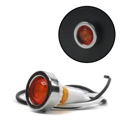 Yellow Indicator Light with Chrome Ring - Part Number: KICSWIND5YL