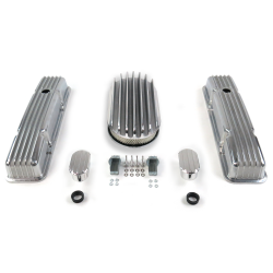 SBC 15” Deep Oval/Tall Finned Engine Dress Up kit~w/ Breathers (No PCV) - Part Number: VPA7AC6C