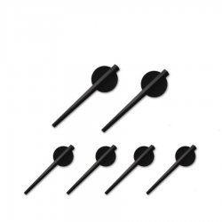 Black Modern 6 Gauge Needle Set - Part Number: AURGNMBK
