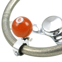 Orange 8 Ball Adjustable Suicide Brody Knob Translucent with Metal Flake - Part Number: ASCBA03022