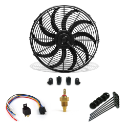 Super Cool Pack 16" S Blade Fan, Fixed Temp Switch & Harness - Part Number: ZIR76D49