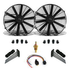 Super Cool Pack 2 8" Fans, Fixed Temp Switch & Harness - Part Number: ZIRZFK18N2
