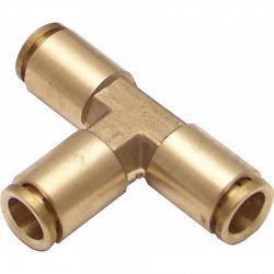 Union Tee Air Fitting 3/8" Push Connect 3 Way - Part Number: HEXAFC38PX38PX38P