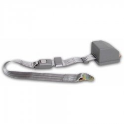 2pt Retractable Gray/Grey Safety Seat Belt Standard Push Button Buckle - Each - Part Number: STBSB2RSGR