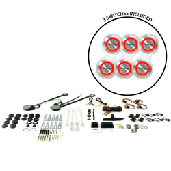 Universal Power Window Kits with Silver Billet Aluminum Retro Series Switches - Part Number: 10145087