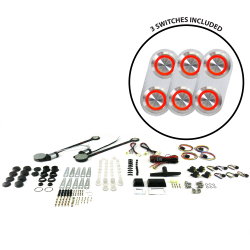 Universal Power Window Kits with Silver Billet Aluminum Daytona Series Switches - Part Number: 10145085