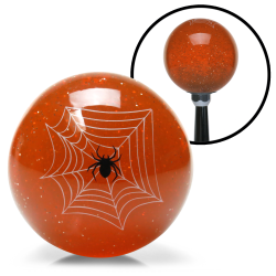 Orange Spider Custom Shift Knob Translucent with Metal Flake - Part Number: ASCSN09006