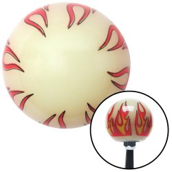 Ivory Flame Shift Knob w/ M16x1.5 Insert Shifter Auto Manual Custom Automatic - Part Number: ASCSNX123253