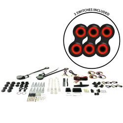 Universal Power Window Kits with Black Billet Aluminum Retro Series Switches - Part Number: 10145086