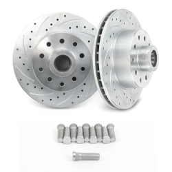 SureStop Drilled & Slotted 11" 5 Bolt Mustang II Rotors, Ford & GM Bolt Pattern - Part Number: HEXBR8