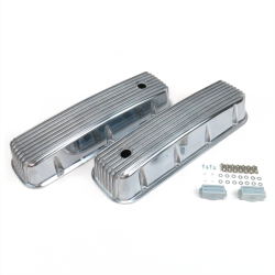 Vintage Finned Valve Covers with Breather Holes - Big Block Chevy - Part Number: VPAVCBYAA