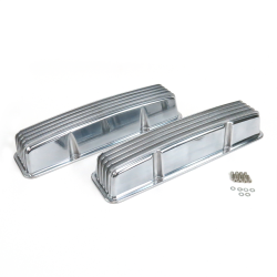 Vintage Tall Finned Valve Covers Without Breather Holes - Small Block Chevy - Part Number: VPAVCNAA