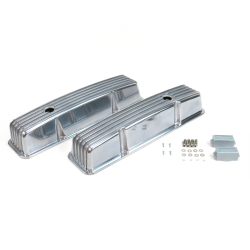 Vintage Tall Finned Valve Covers with Breather Holes - Small Block Chevy - Part Number: VPAVCYAA