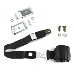 2 Pt Retractable Push Button Buckle Seat Belts with Flat Anchor Hardware - Part Number: 10309920