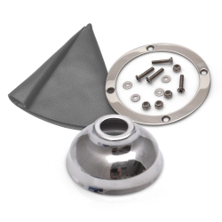 Vertical Shift or Emergency Brake Grey Boot, Silver Ring and Cap - Part Number: ASCSB101GYTR