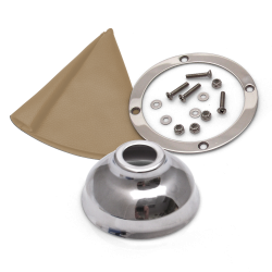 Vertical Shift or Emergency Brake Tan Boot, Silver Ring and Cap - Part Number: ASCSB101TNTR