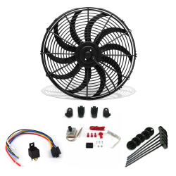 Super Cool Pack 16" S Blade Fan, Adjustable Temp Switch & Harness - Part Number: ZIRZFK216Y1YNO