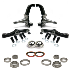 Pro Touring Stock MII & Pinto Spindles with Bearings, Seals and Dust Caps - Part Number: HEXMIISPINBSD2