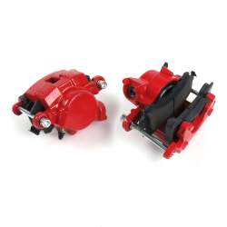 Red GM Single Piston Calipers (Pair)  - Part Number: HEXBC1RD