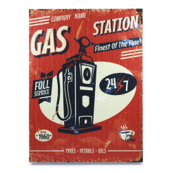 Retro Gas Station Wooden Sign - Part Number: VPAWSIGN13