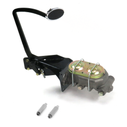 35-40 Ford OEM X Manual Brake Pedal kit Disc/Drum~Sm Oval Chr Pad - Part Number: HEXPKA77E82