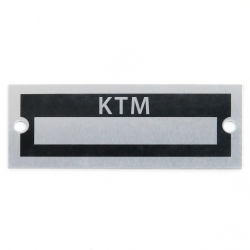 Blank Data Vin Plate - KTM - Part Number: VPAVIN57
