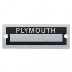 Blank Data Vin Plate - Plymouth - Part Number: VPAVIN75