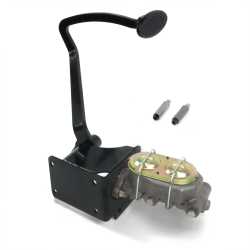 40-48 Chevy Manual Brake Pedal kit Disc/Drum~Sm Oval Blk Pad - Part Number: HEXPKA78176