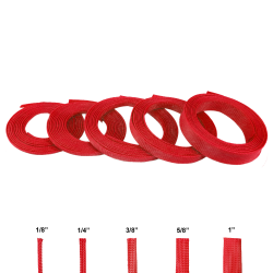 Red Ultra Wrap Wire Loom Variety Pack - 50 Feet Total - Part Number: KIC7ACCB