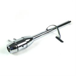 32" Chrome Steering Column - Floor Shift with 6 Hole Wheel Adapter - Part Number: HEX7AD2E