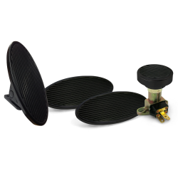 Oval Floor Mount Gas Pedal, Lg Oval Brake/Clutch/Dimmer Pad ~  Black Billet - Part Number: ASC7AD5E