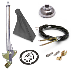 11” Trans Mnt Emergency Hand Brake ~ Grey Boot, Black Ring, Cap and Cable Kit - Part Number: ASC7ADAE