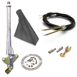 16” Trans Mnt Emergency Hand Brake ~ Grey Boot, Silver Ring and Cable Kit - Part Number: ASC7ADC9