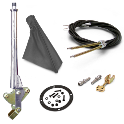 16” Trans Mnt Emergency Hand Brake ~ Grey Boot, Black Ring and Cable Kit - Part Number: ASC7ADCC