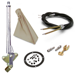 11” Trans Mnt Emergency Hand Brake ~ Tan Boot, Black Ring and Cable Kit - Part Number: ASC7ADC7