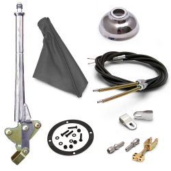 16” Trans Mnt E-Brake Handle~Gray Boot, Cap, Blk Ring, Cable Kit, Ford Clevis’ - Part Number: ASC7ADE8