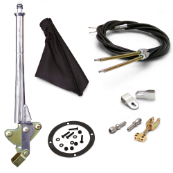 16” Trans Mnt E-Brake Handle~Black Boot, Blk Ring, Cable Kit, GM Clevis’ - Part Number: ASC7AE27