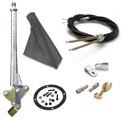 16” Trans Mnt E-Brake Handle~Gray Boot, Blk Ring, Cable Kit, GM Clevis’ - Part Number: ASC7AE28