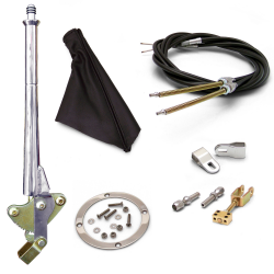 16” Trans Mnt E-Brake Handle~Black Boot, Blk Ring, Cable Kit, Ford Clevis’ - Part Number: ASC7ADFF