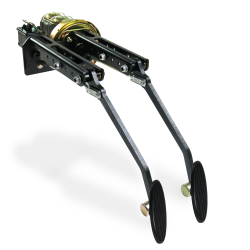 Univ Adj FW 9” Single Brake Dual Pedal kit Disc/Drum~Lg Blk Oval Pad - Part Number: HEXPKA79322