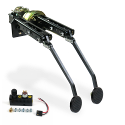 Univ Adj FW 8” Dual Brake Pedal kit Adj Disc/Drum~3in Blk Pad - Part Number: HEXPKA79351