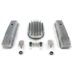 SBC 12” Deep Oval/Tall Finned Engine Dress Up kit~w/ Breathers (No PCV) - Part Number: VPA7AC39