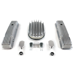 SBC 12” Deep Oval/Short Finned Engine Dress Up kit~w/ Breathers (No PCV) - Part Number: VPA7AC3D
