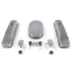SBC 15” Full Oval/Short Finned Engine Dress Up kit~w/ Breathers (PCV) - Part Number: VPA7AC55