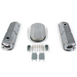 SBF 15” Half Oval/Finned Engine Dress Up kit~Holes No Breathers 289-351 - Part Number: VPA7AC59