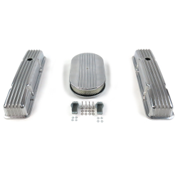 SBC 15” Half Oval/Short Finned Engine Dress Up kit~Holes No Breathers - Part Number: VPA7AC5B