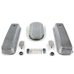 BBC 15” Half Oval/Finned Engine Dress Up kit~w/ Breathers (No PCV) - Part Number: VPA7AC5F