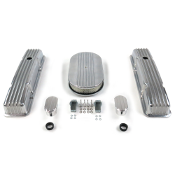 SBC 15” Half Oval/Short Finned Engine Dress Up kit~w/ Breathers (No PCV) - Part Number: VPA7AC60