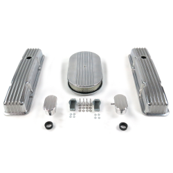 SBC 15” Half Oval/Tall Finned Engine Dress Up kit~w/ Breathers (PCV) - Part Number: VPA7AC61