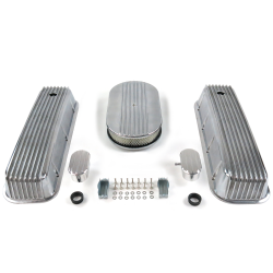 BBC 15” Half Oval/Finned Engine Dress Up kit~w/ Breathers (PCV) - Part Number: VPA7AC64